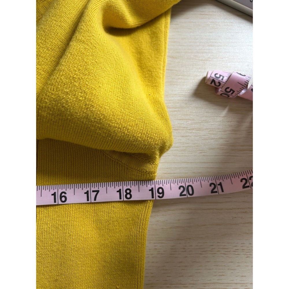 John Paul Richard Cardigan Women M Yellow Large Button Collared Ribbed Mod Retro - Picture 8 of 12